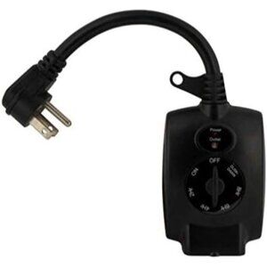 Outdoor 15A Countdown Timer w/ Dusk-to-Dawn Sensor Weatherproof Grounded Outlet